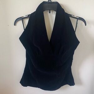 Vintage Bobbie Brooks Black Velvet Halter Top